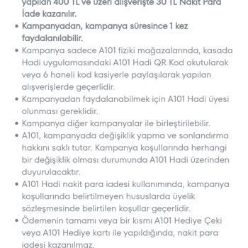 A101 Hadi Nakit İade Yalanı