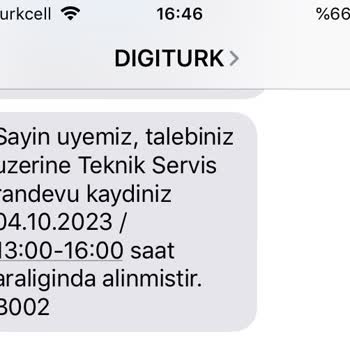 Digiturk Üyelik Başvurusu Yapılıp Kurulumun Yapılmaması