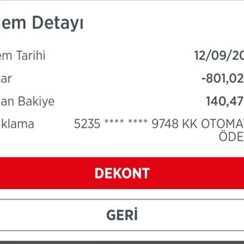 Ziraat Bankası Otomatik Ödeme İle Paramı Çekmiş Bilgim Dışı 800 TL