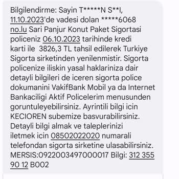 VakıfBank Sarı Panjur Paket Sigortası