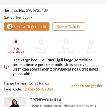 Sürat Kargo İadeye Verdiğim Ürünüm Kayıp