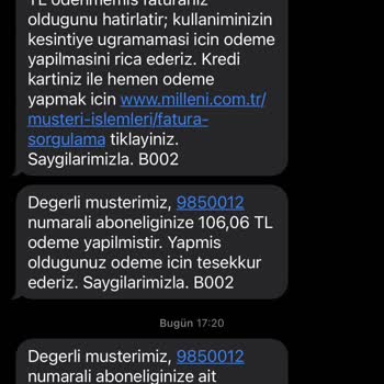 Millenicom Ekstra Fatura Talep Edilmesi