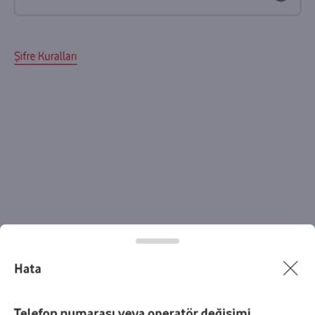 Vodafone Pay Üye Olurken Aldığım Hata Hk