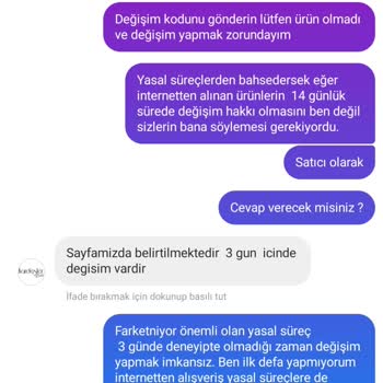 Kardeşler Butik Ürün Değişim Süreci Hakkında.