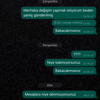 Scattiman Ürünümün Değişimini Yapmadılar