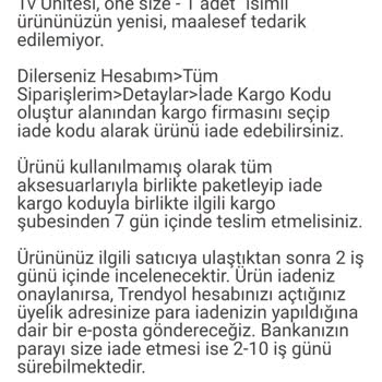 Trendyol Kusurlu Ürünün Tedarik Edilmemesi