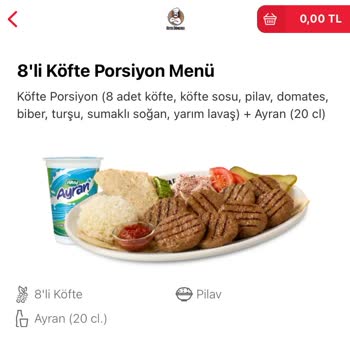 Tıkla Gelsin Eksik Gelen Menü/Yanlış Menü
