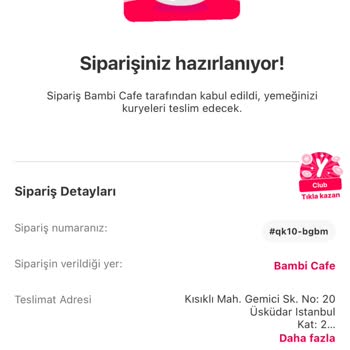 Yemeksepeti Ve Bambi Cafe'nin Siparişi Alıp Göndermemesi