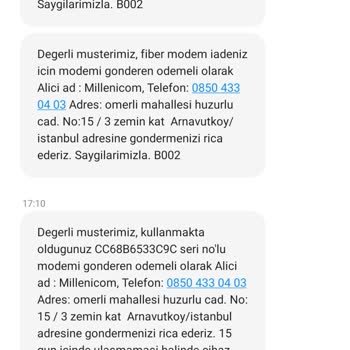 Millenicom Model İadesini Kendi Cebinizden Edersiniz
