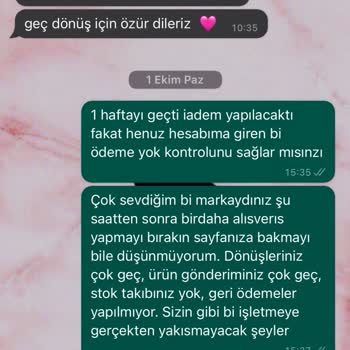 Aisha's Design Gönderilmeyen Ürünlerin Para İadesi Yapılmıyor