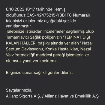 Allianz Sigorta Sağlık Sigortası Teminat Dışı Poliçe Saçmalığı