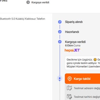 Hepsiburada.com Kargom Verilen Tarihte Teslim Edilmedi