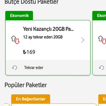 Vodafone Ek Paket Ücreti
