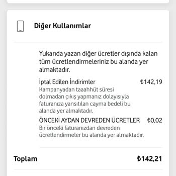 Vodafone Ek Paket İptal Edilmiyor