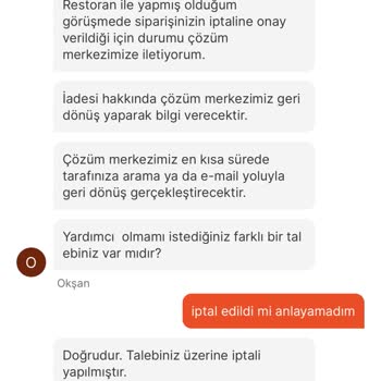 Migros Yemek İptal Edilen Siparişi Teslim Edildi Giriyor