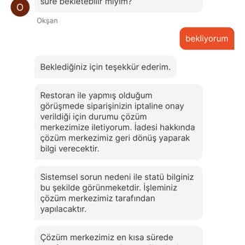Migros Yemek İptal Edilen Siparişi Teslim Edildi Giriyor
