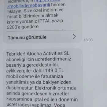 Vodafone Habersizce Mobil Ödeme Ücreti Alıyor