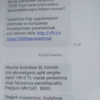 Vodafone Habersizce Mobil Ödeme Ücreti Alıyor