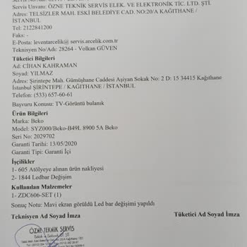 Beko TV İlgisiz Servis Ve Çözülemeyen Arıza Sonucunda Garanti Bitmesi