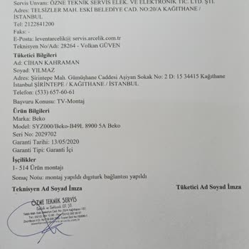 Beko TV İlgisiz Servis Ve Çözülemeyen Arıza Sonucunda Garanti Bitmesi