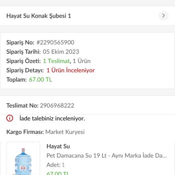 Trendyol Online Su Siparişi