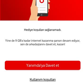 Vodafone Linki Her Bir Arkadaşınla Paylaş 3 GB İnternet Kazan Kampanyasında İnternetim Verilmedi
