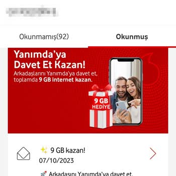 Vodafone Linki Her Bir Arkadaşınla Paylaş 3 GB İnternet Kazan Kampanyasında İnternetim Verilmedi