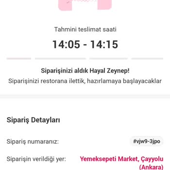 Yemek Sepeti'nin Teslimat Süresine Uymaması