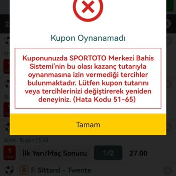 Nesine Bahis Oynatmıyor. 51-65 Hata Kodu