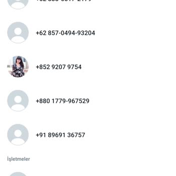 WhatsApp Bilinmeyen Yabancı Numaralar