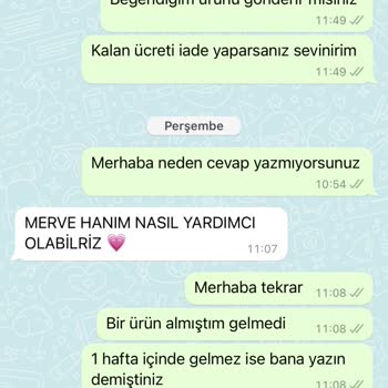 Aisha's Design Ürün Siparişi Ve İade Talebi