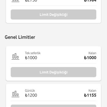 Vodafone Mobil Ödeme Limitim