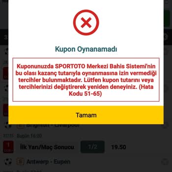 Nesine Merkezi Bahis Sistemi Hatası
