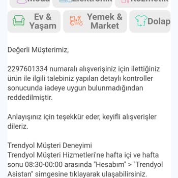 Trendyol Yemek Üzerinden Verdiğim Sipariş Hakkında