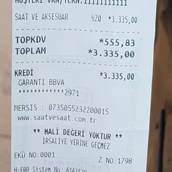 Marmara Park Saat & Saat Ürün İade Şikayeti