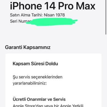 iPhone Garanti Suresi Yanlış Yazılmış