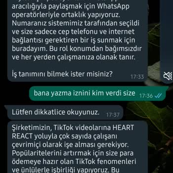 WhatsApp Üzerinden Gelen Teklifler