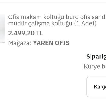 Yaren Ofis Büro Ürün Gönderimi Yapmıyor