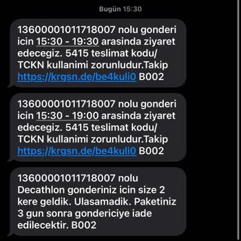 Kargomsende Evde Olduğum Halde Size Ulaşamadık Mesajı