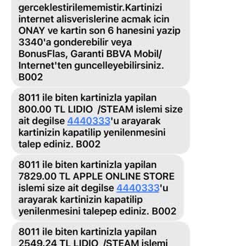 Garanti BBVA Habersiz Kredi Kartımdan Çekim Yapılması