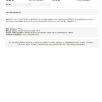 VakıfBank Sarı Panjur Konut Paket Sigortası Saçması