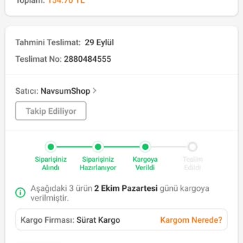 Trendyol Kargoda Bekletilen Ürün