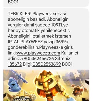 Türk Telekom Tüm Playweez Kesilen Ücretin Faturaya Yansıtılmaması