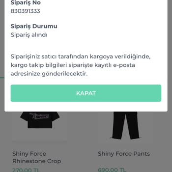Shiny Force Siparişimi 2 Haftadır Kargolamadı