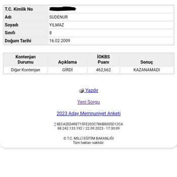 Milli Eğitim Bakanlığı (MEB) Bursluluk Sınavı Taban Puanını Geçmeme Rağmen Kazanamadı Yazıyor