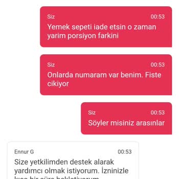 Yemeksepeti Asla Yardımcı Olmadı