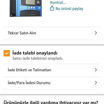 Amazon Müşteri Hizmetleri Aras Kargo'nun İadeyi Almaması