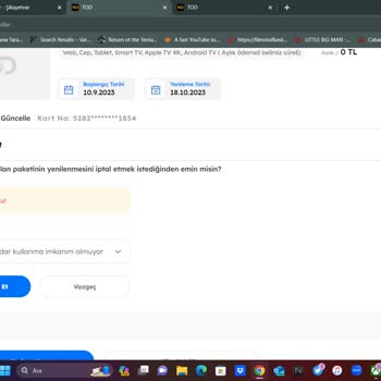 TOD Tv TOD'u İptal Etmek İstiyorum
