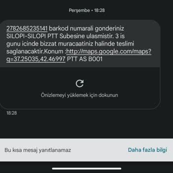 PTT Kargo Silopi PTT Şubesi Kargomu Şubede Bekletiyor