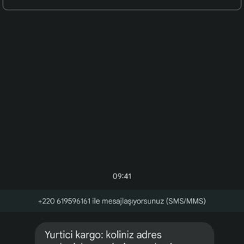 Yabancı Numaradan Yurtiçi Kargo Mesajı
